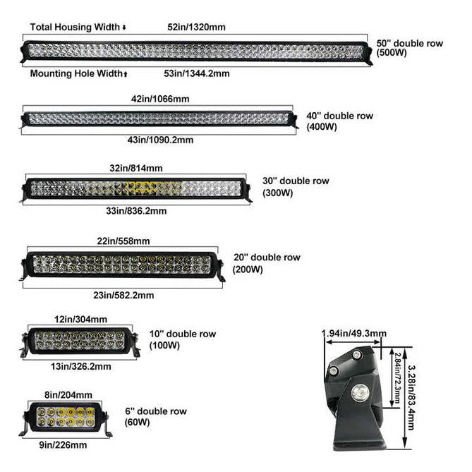 20'' Ledbar dubbelrad