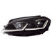 Black LED headlight Golf 7.5 M with dynamic turn signals and LED daytime running lights 2017-2020