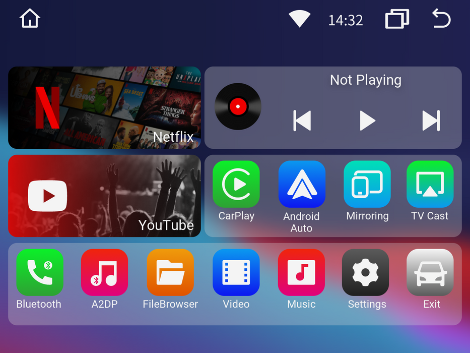 4 i 1 trådlös Apple Carplay &amp; Android Auto / Netflix &amp; YouTube